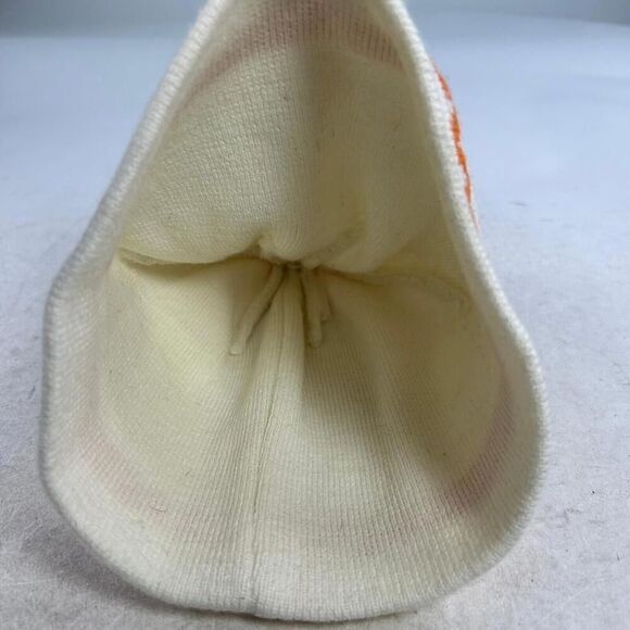 FLYLOW Pom Beanie Hat Cap Women's Ski Snowboard OSFM White Orange Beanies Hats - Picture 8 of 10